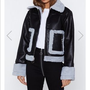 Faux fur aviator jacket